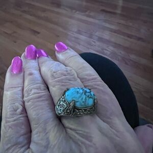 Turquoise or howlite Silver Ring